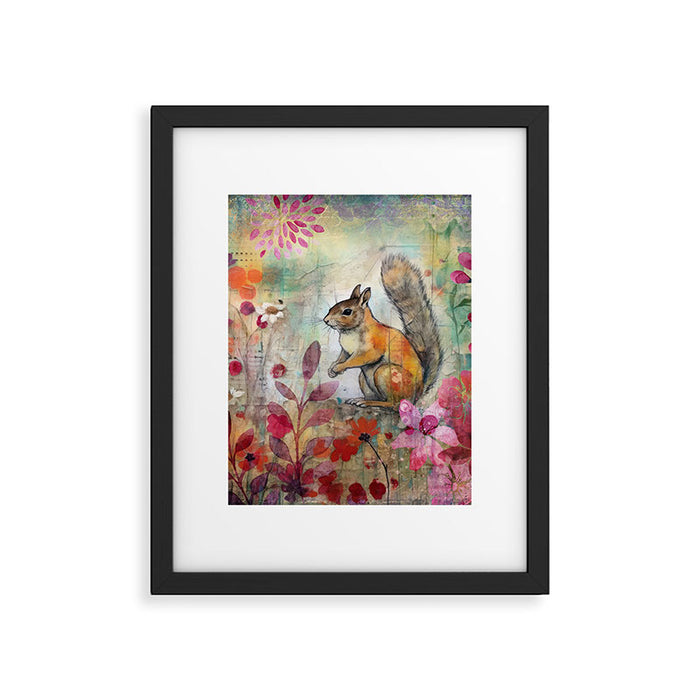 Colorful Squirrel Garden Indian Summer Flora And Wildlife Framed Art Print Gallery Image 1