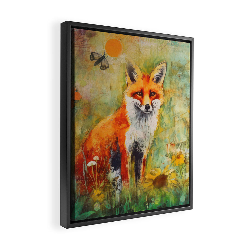 Colorful Wild Fox Indian Summer Woodland Flora And Wildlife Framed Canvas Print Gallery Image 2