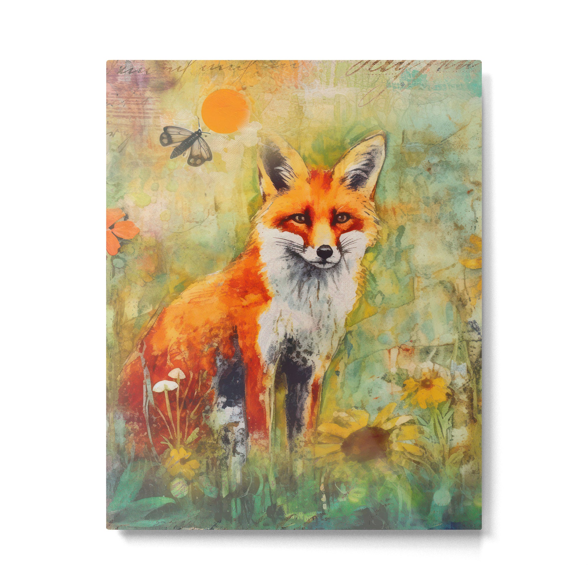 Colorful Wild Fox Indian Summer Woodland Flora And Wildlife Metal Print Gallery Image 6