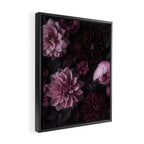 Dark Pink Moody Dahlias And Peonies Framed Canvas Print Gallery Image 2