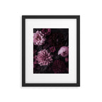 Dark Pink Moody Dahlias And Peonies Framed Art Print Gallery Image 5