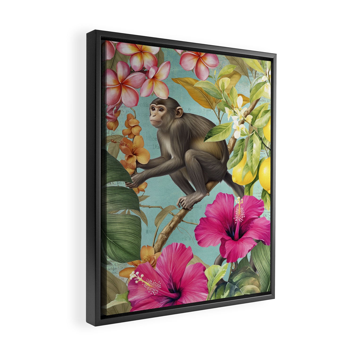 Echoes Of The Tropics Monkeys Paradise Framed Canvas Print Gallery Image 2