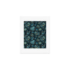 Elegant And Fancy Fantasy Flower Pattern In Turquoise And Gold Art Print Gallery Image 1