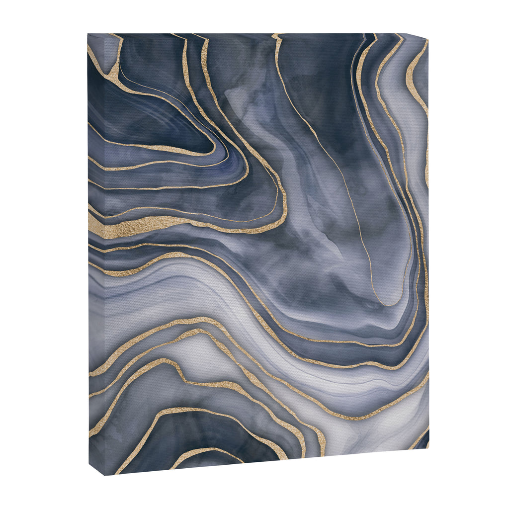 Elegant Marble Reverie Navy Gold Canvas Print Gallery Image 6