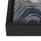 Elegant Marble Reverie Navy Gold Framed Canvas Print Gallery Image 3