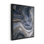 Elegant Marble Reverie Navy Gold Framed Canvas Print Gallery Image 2
