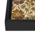 Eternal Summer Block Print Countryside Vibes Flower Earth Tones Framed Canvas Print Gallery Image 3