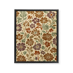 Eternal Summer Block Print Countryside Vibes Flower Earth Tones Framed Canvas Print Gallery Image 6