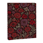 Eternal Summer Block Print Countryside Vibes Flower Garden Crimson Red Canvas Print Gallery Image 6