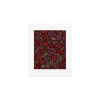 Eternal Summer Block Print Countryside Vibes Flower Garden Crimson Red Art Print Gallery Image 1