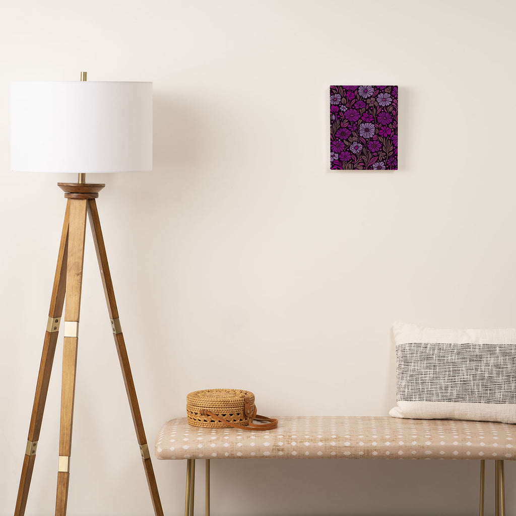 Eternal Summer Block Print Countryside Vibes Flower Garden Fuchsia Canvas Print Gallery Image 2