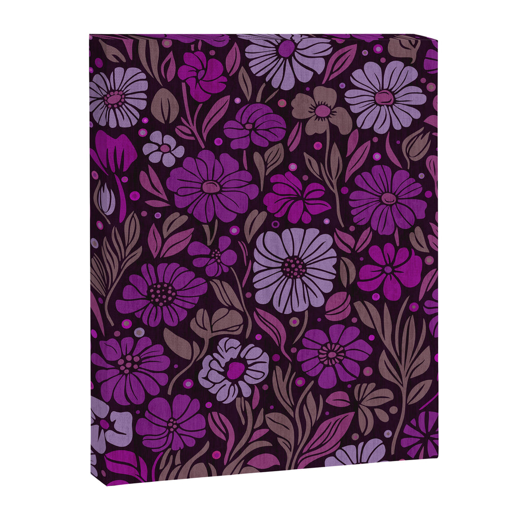 Eternal Summer Block Print Countryside Vibes Flower Garden Fuchsia Canvas Print Gallery Image 6