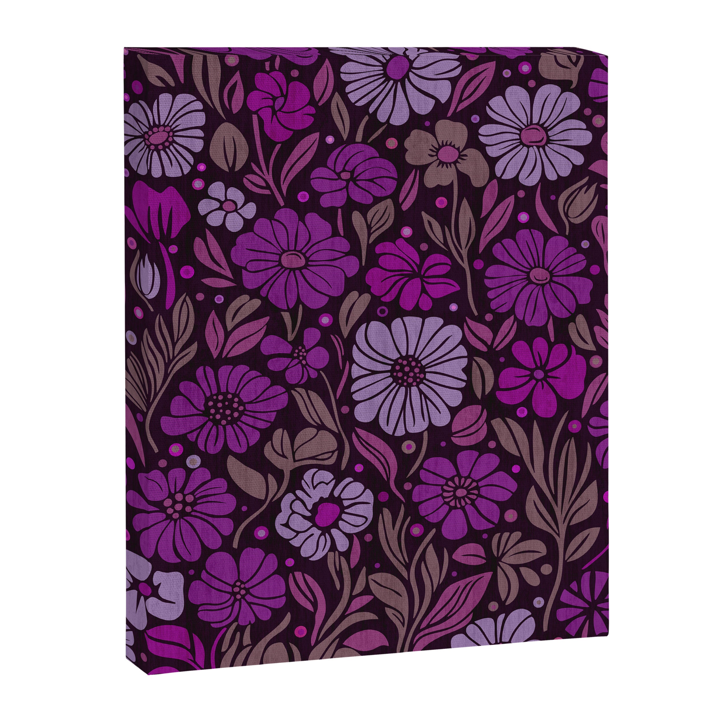 Eternal Summer Block Print Countryside Vibes Flower Garden Fuchsia Canvas Print Gallery Image 6