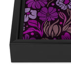 Eternal Summer Block Print Countryside Vibes Flower Garden Fuchsia Framed Canvas Print Gallery Image 3