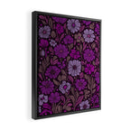 Eternal Summer Block Print Countryside Vibes Flower Garden Fuchsia Framed Canvas Print Gallery Image 2