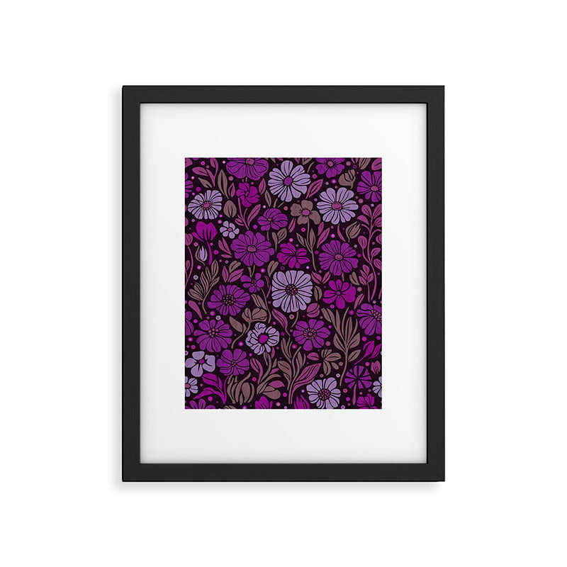 Eternal Summer Block Print Countryside Vibes Flower Garden Fuchsia Framed Art Print Gallery Image 5