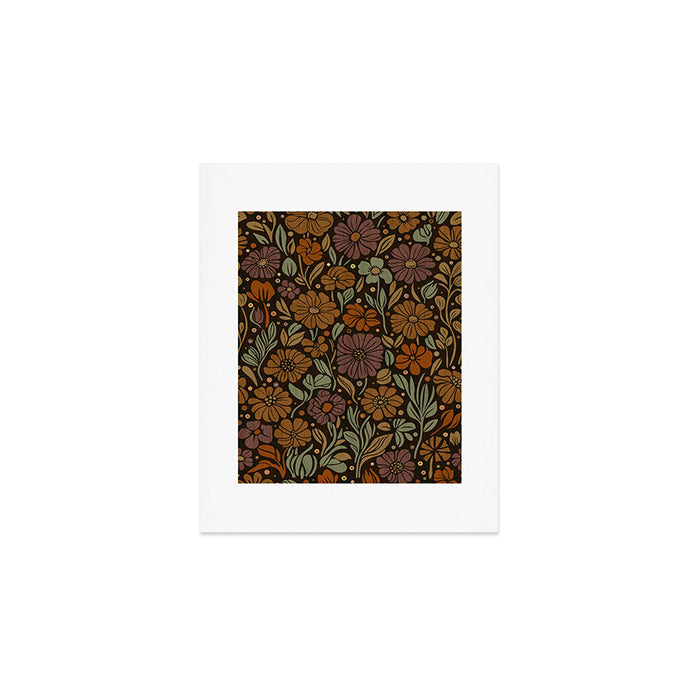 Eternal Summer Block Print Countryside Vibes Flower Garden Marigold Art Print Gallery Image 1