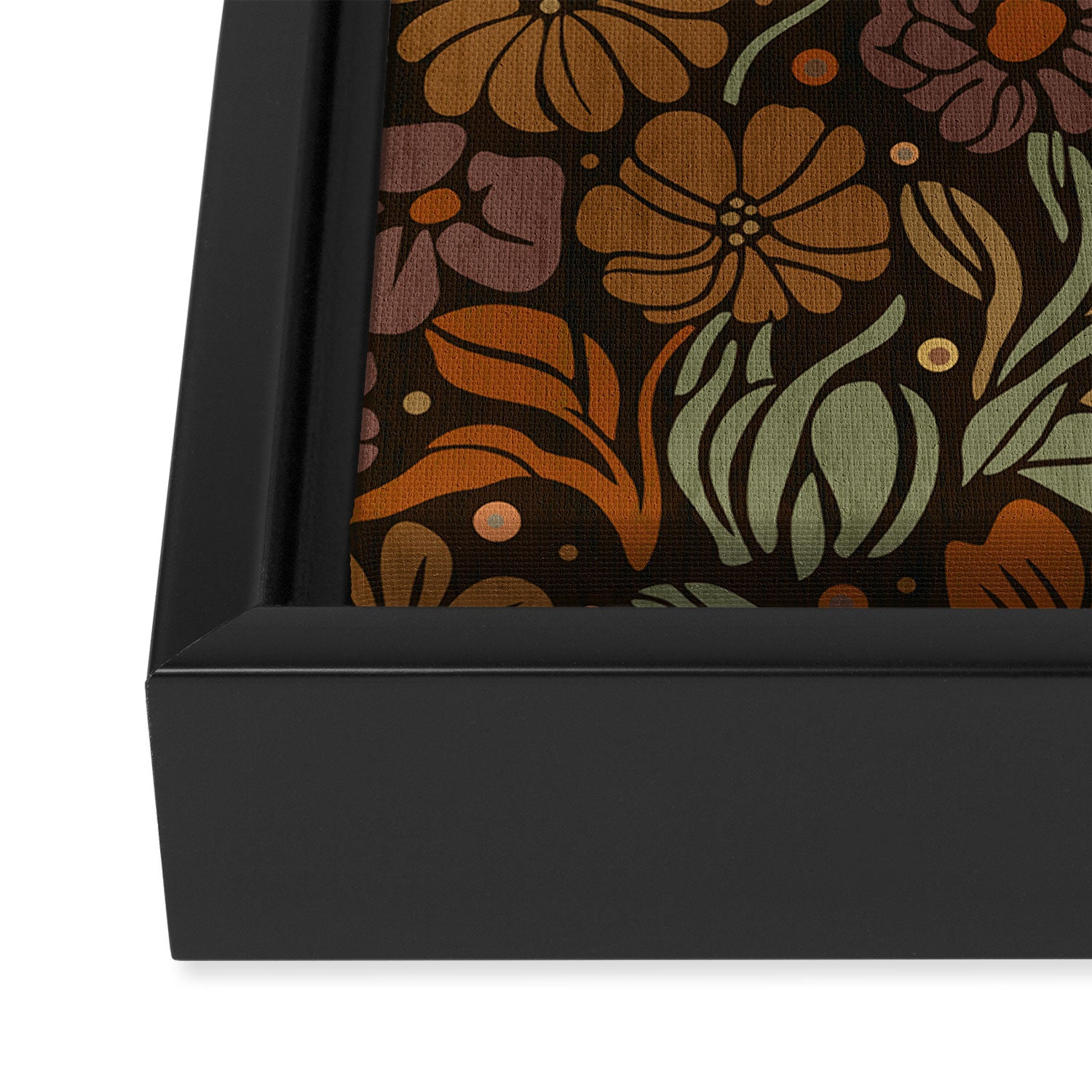 Eternal Summer Block Print Countryside Vibes Flower Garden Marigold Framed Canvas Print Gallery Image 3