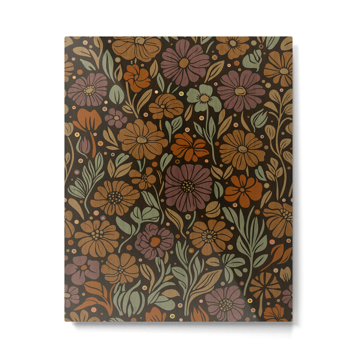 Eternal Summer Block Print Countryside Vibes Flower Garden Marigold Metal Print Gallery Image 1