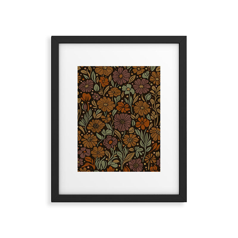 Eternal Summer Block Print Countryside Vibes Flower Garden Marigold Framed Art Print Gallery Image 5