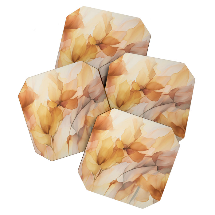 Ethereal Blossom Dreams Amber Marigold Coaster Gallery Image 1