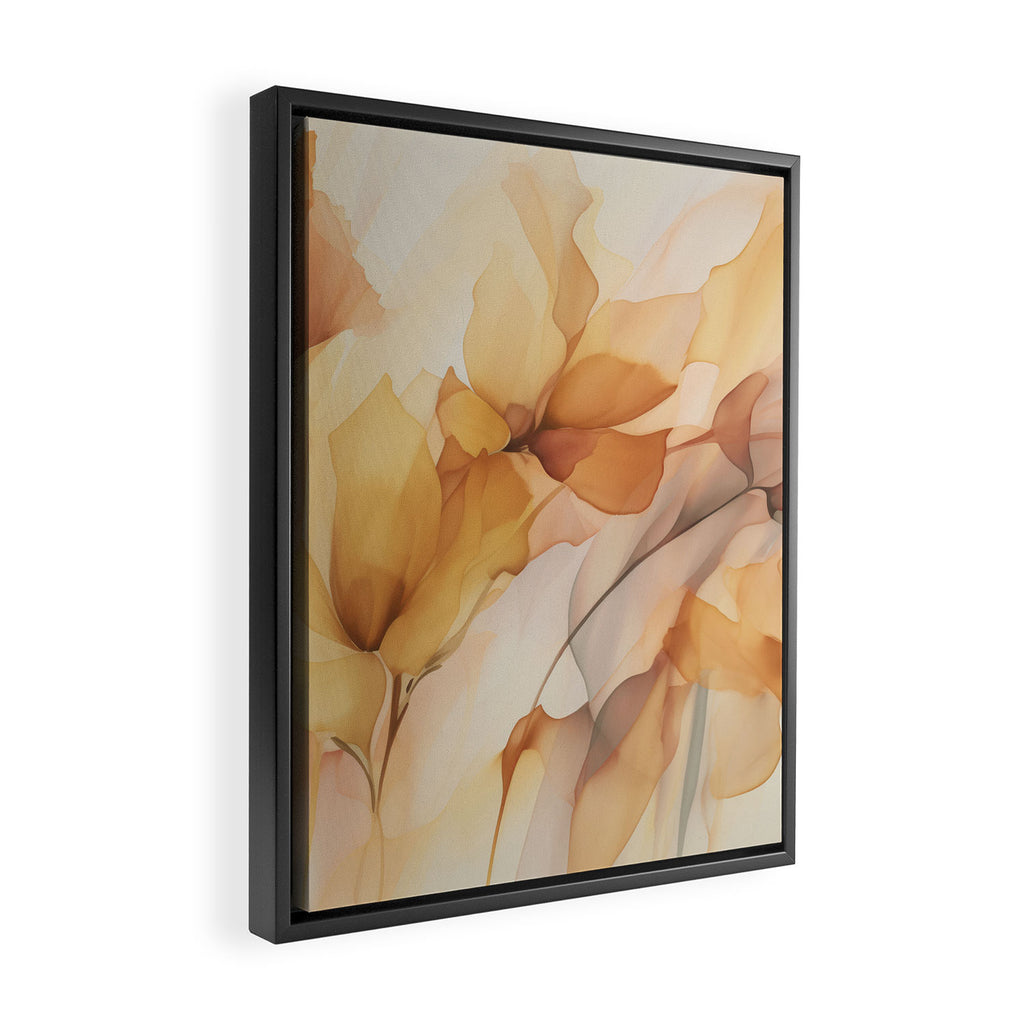 Ethereal Blossom Dreams Amber Marigold Framed Canvas Print Gallery Image 2