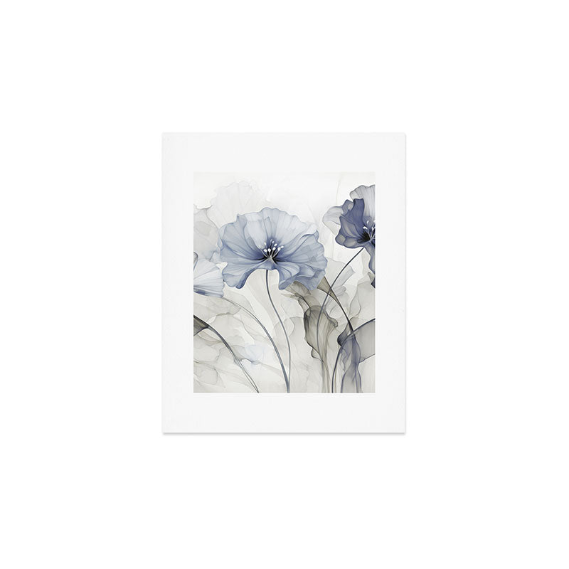 Ethereal Blue Grey Flower Fantasies Art Print Gallery Image 1