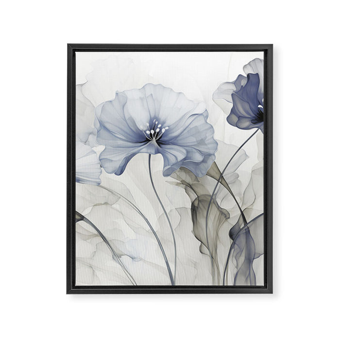 Ethereal Blue Grey Flower Fantasies Framed Canvas Print Gallery Image 1