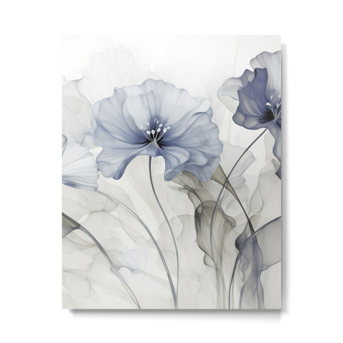 Ethereal Blue Grey Flower Fantasies Metal Print Gallery Image 1