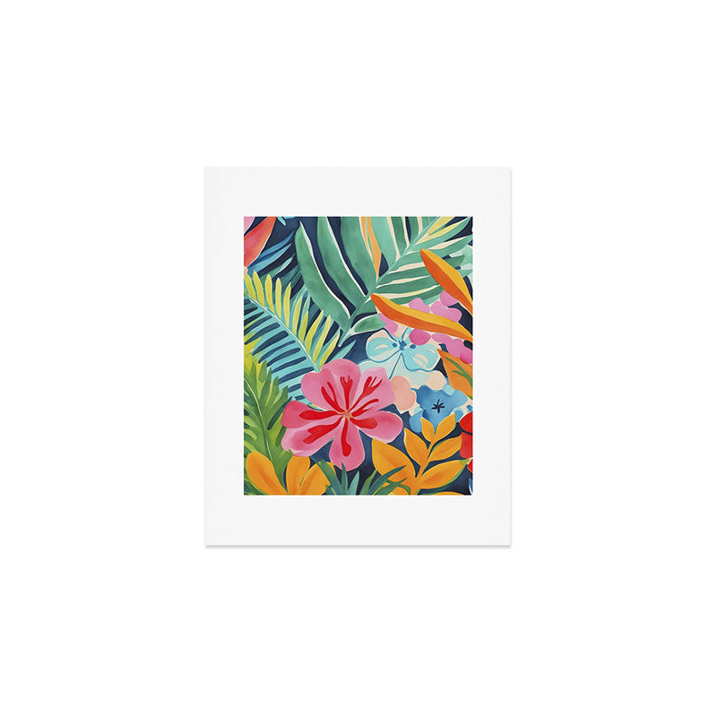 Exotic Garden Escape Multicolor Modern Botanical Art Art Print Gallery Image 1