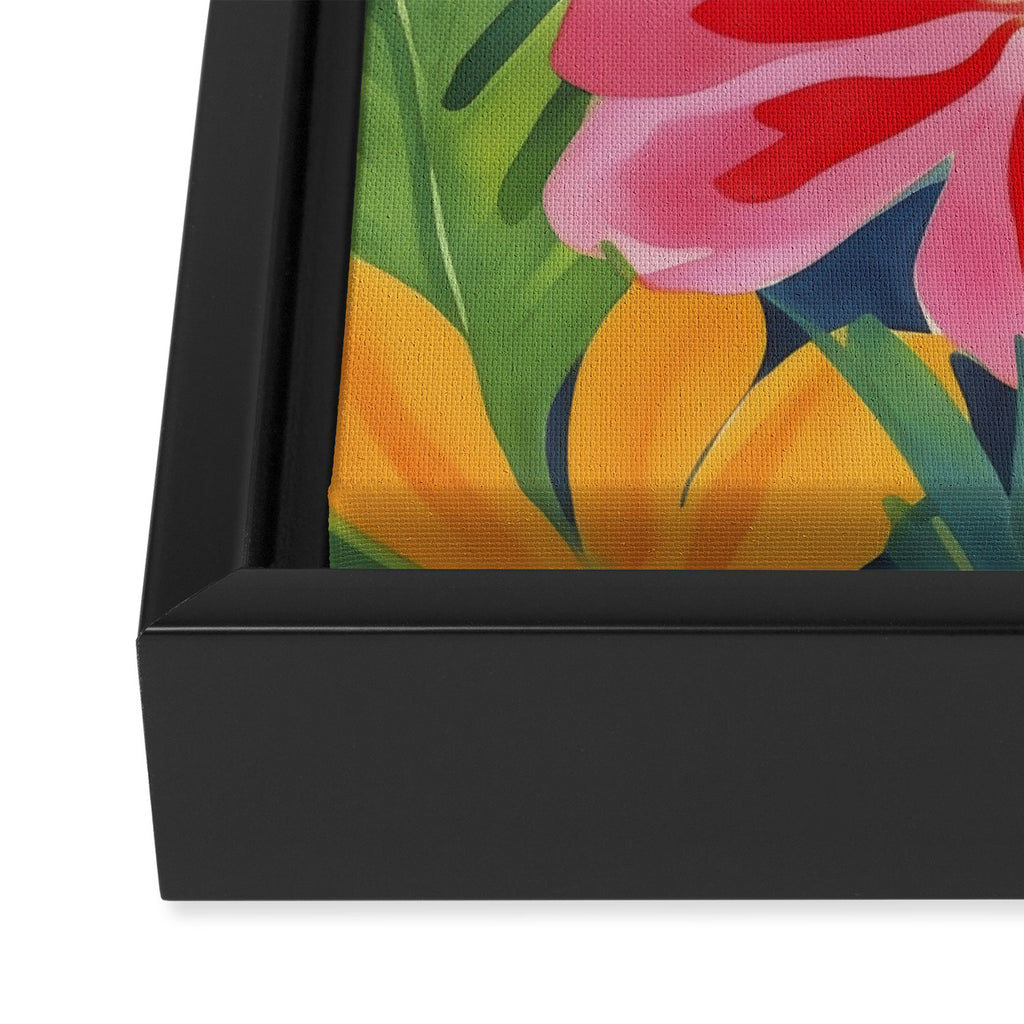 Exotic Garden Escape Multicolor Modern Botanical Art Framed Canvas Print Gallery Image 3