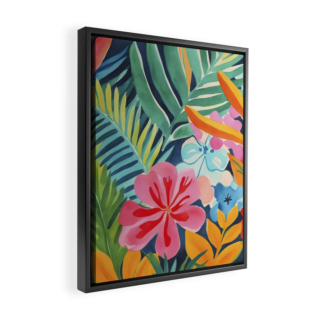Exotic Garden Escape Multicolor Modern Botanical Art Framed Canvas Print Gallery Image 2