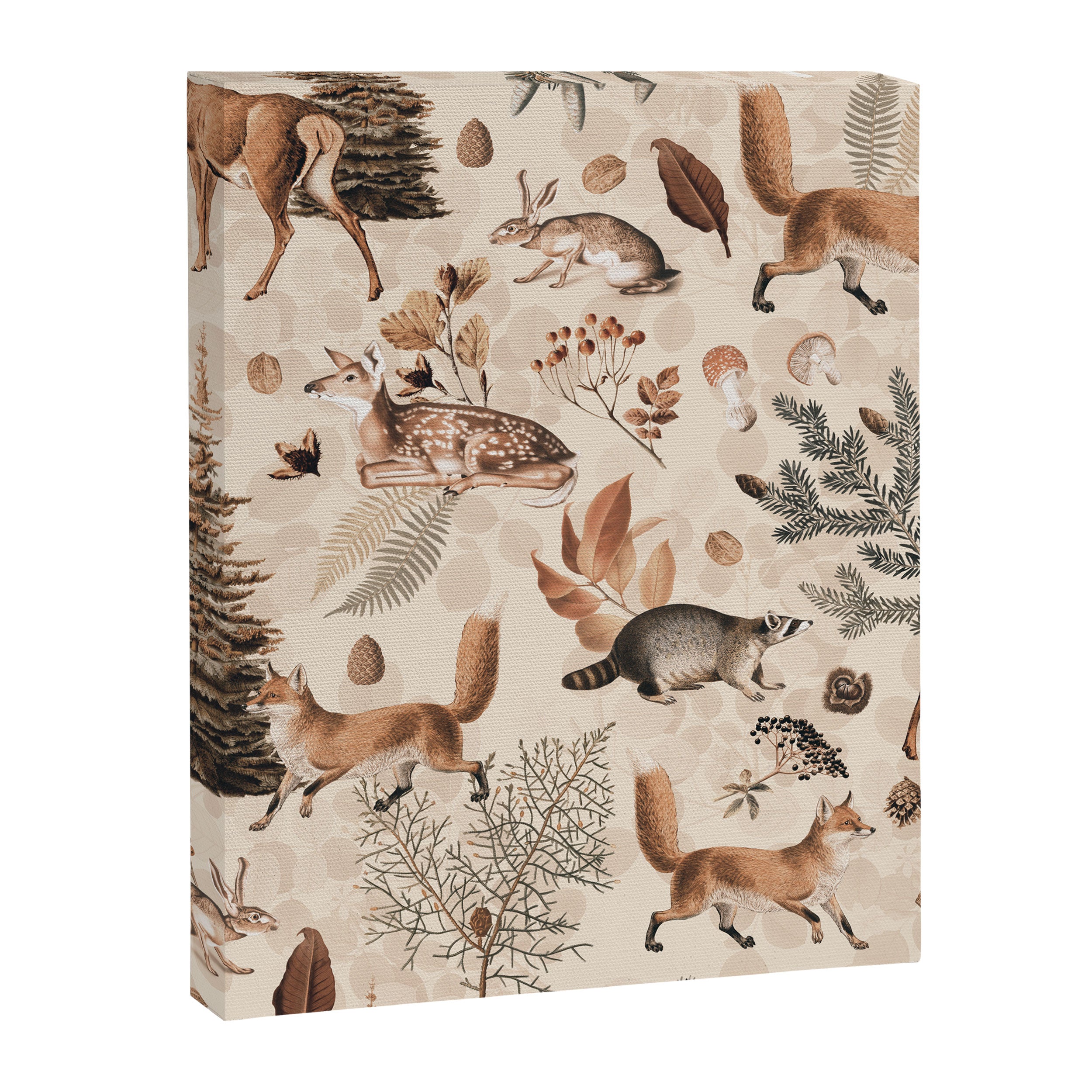 Fall Forest Impression  Wild Animals In Earth Colors Canvas Print Gallery Image 8