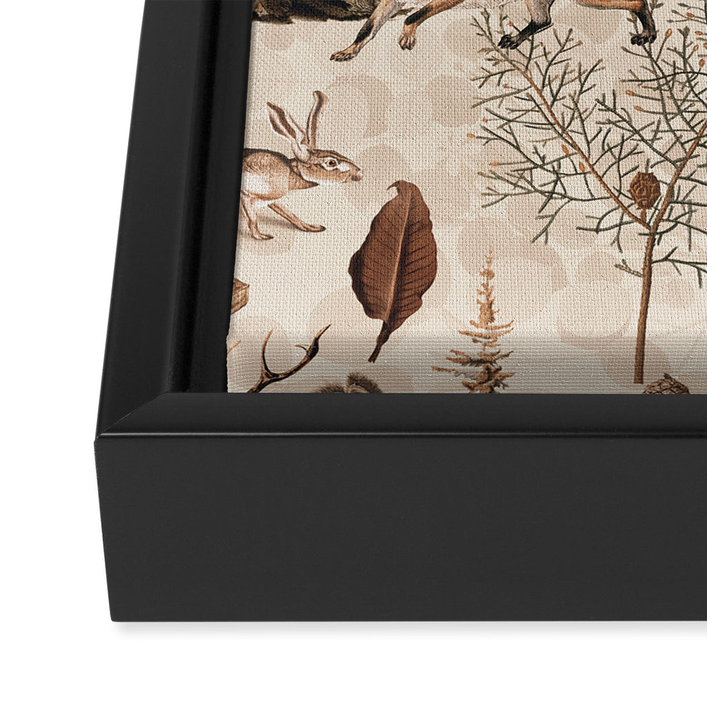 Fall Forest Impression  Wild Animals In Earth Colors Framed Canvas Print Gallery Image 3