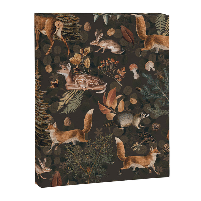 Fall Forest Impression With Wild Animals Moody Brown Canvas Print Gallery Image 1