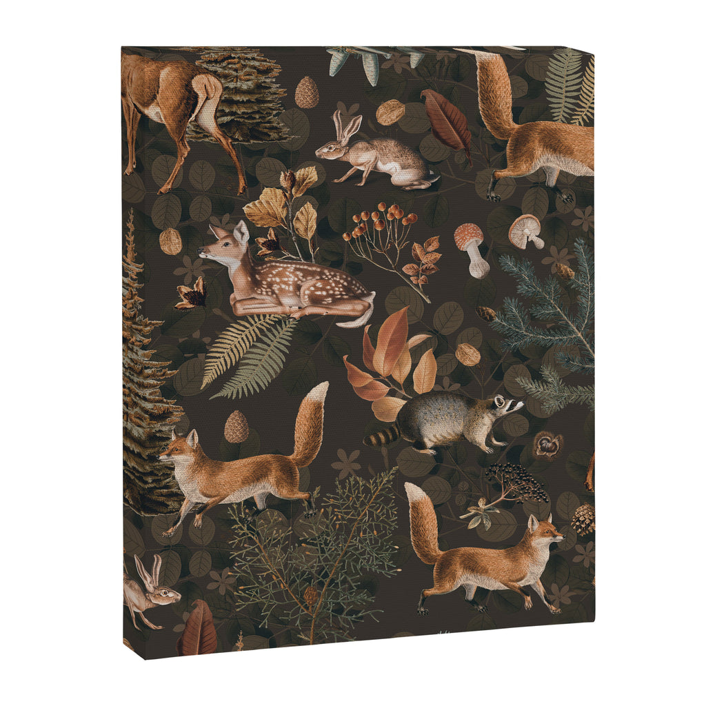 Fall Forest Impression With Wild Animals Moody Brown Canvas Print Gallery Image 8