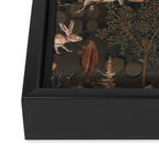 Fall Forest Impression With Wild Animals Moody Brown Framed Canvas Print Gallery Image 3