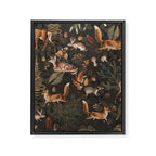 Fall Forest Impression With Wild Animals Moody Brown Framed Canvas Print Gallery Image 8