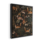 Fall Forest Impression With Wild Animals Moody Brown Framed Canvas Print Gallery Image 2