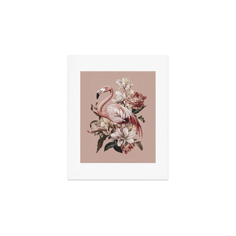 Floral Flamingo Romantic Serenade Art Print Gallery Image 1