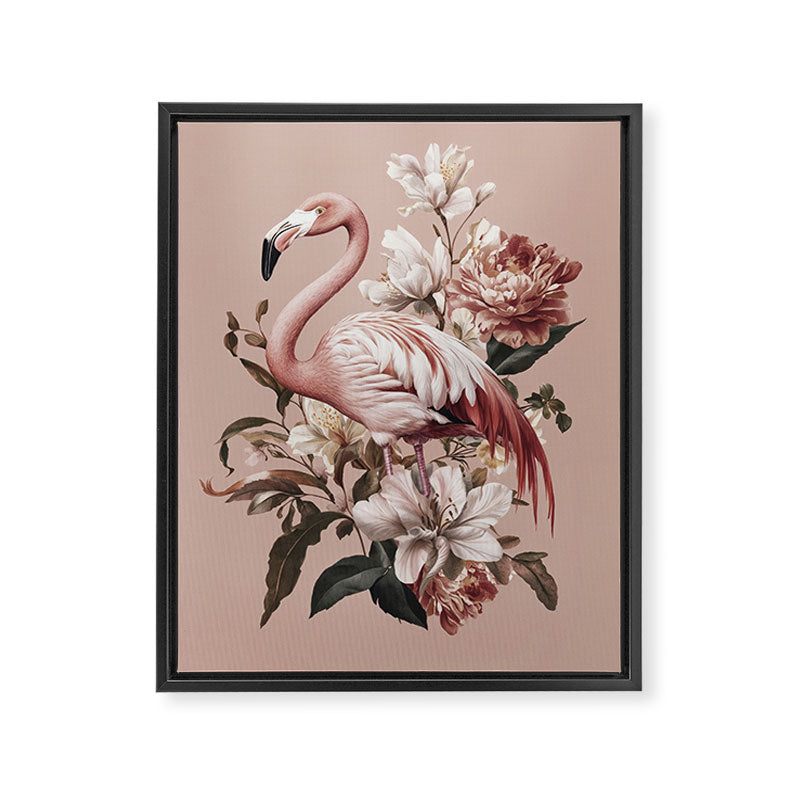 Floral Flamingo Romantic Serenade Framed Canvas Print Gallery Image 8