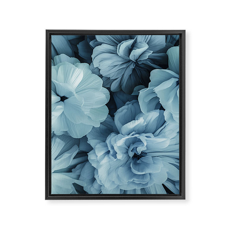 Floral Romance Vintage Nostalgia Aqual Blue Framed Canvas Print Gallery Image 6