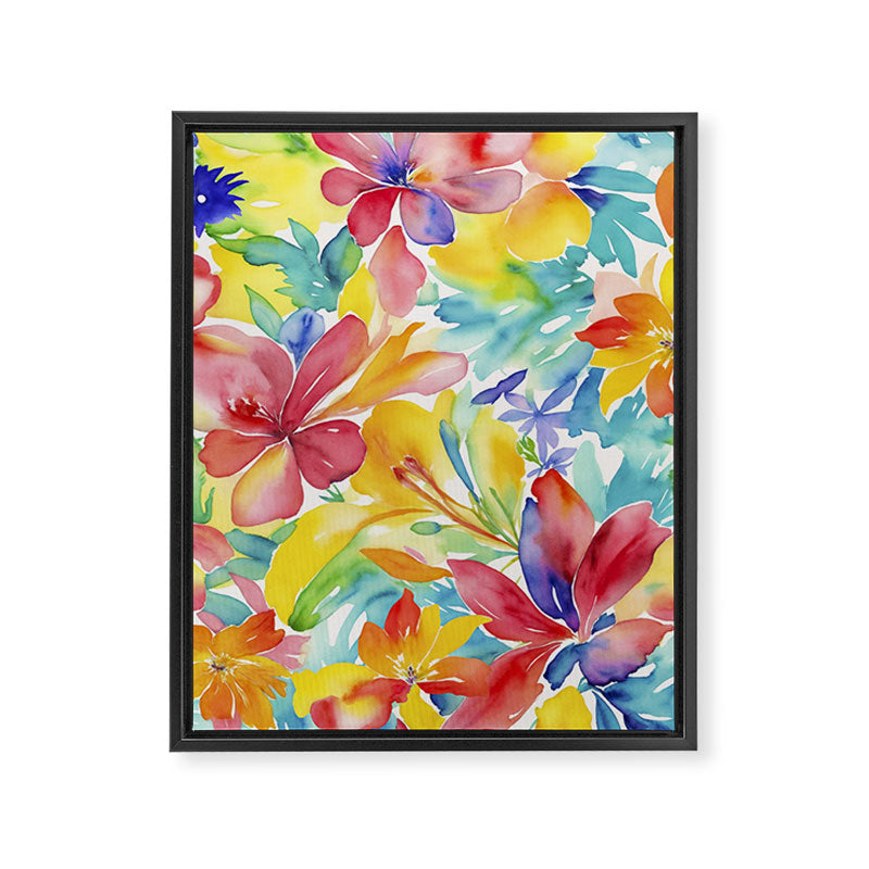 Fragments Of Botanical Memory Whimsical Watercolor Flower Meadow Framed Canvas Print Gallery Image 6