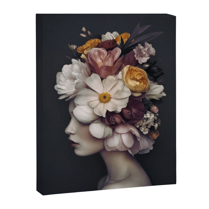 Graceful Blossom Serenity Female Portrait Canvas Print Gallery Image 1