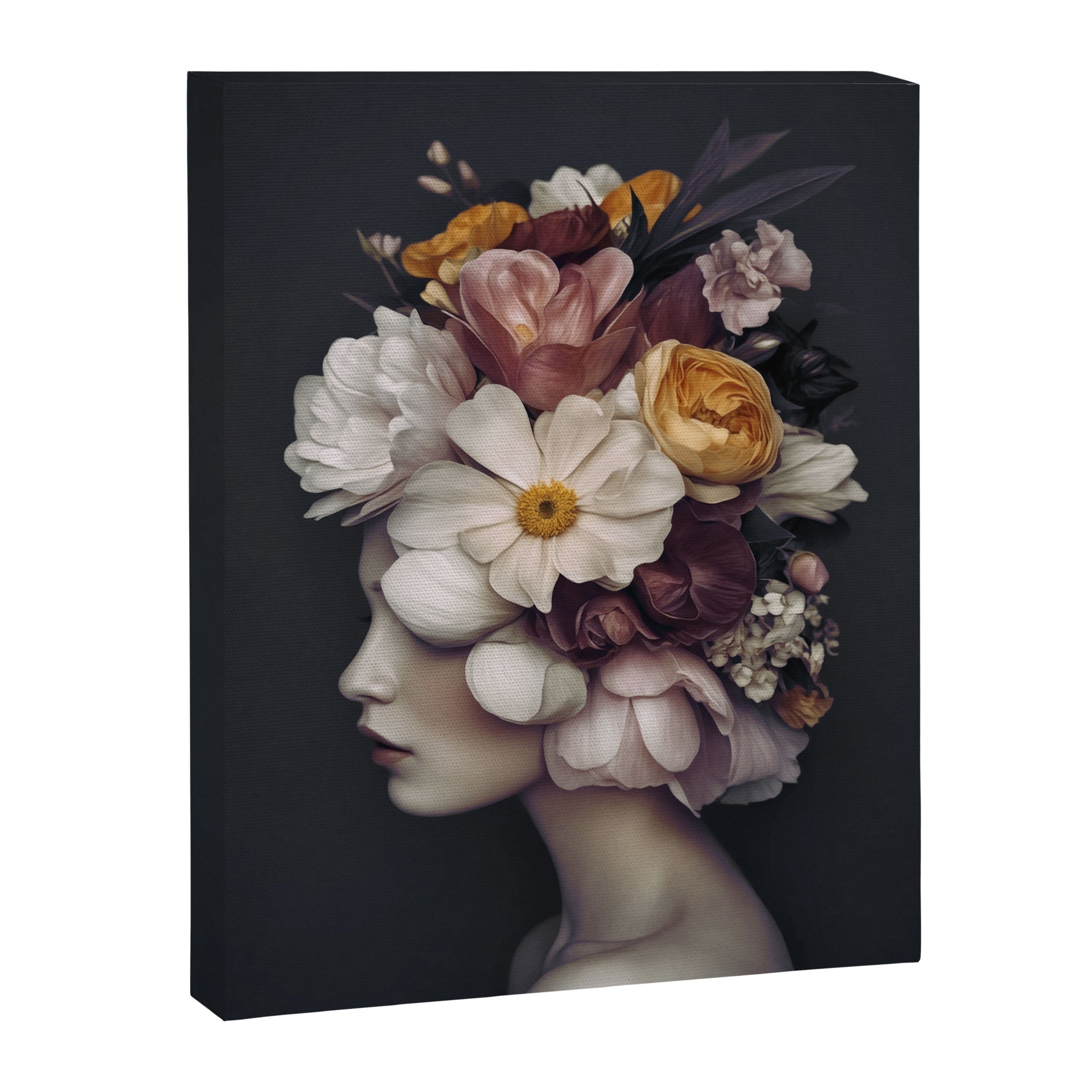 Graceful Blossom Serenity Female Portrait Canvas Print Gallery Image 8
