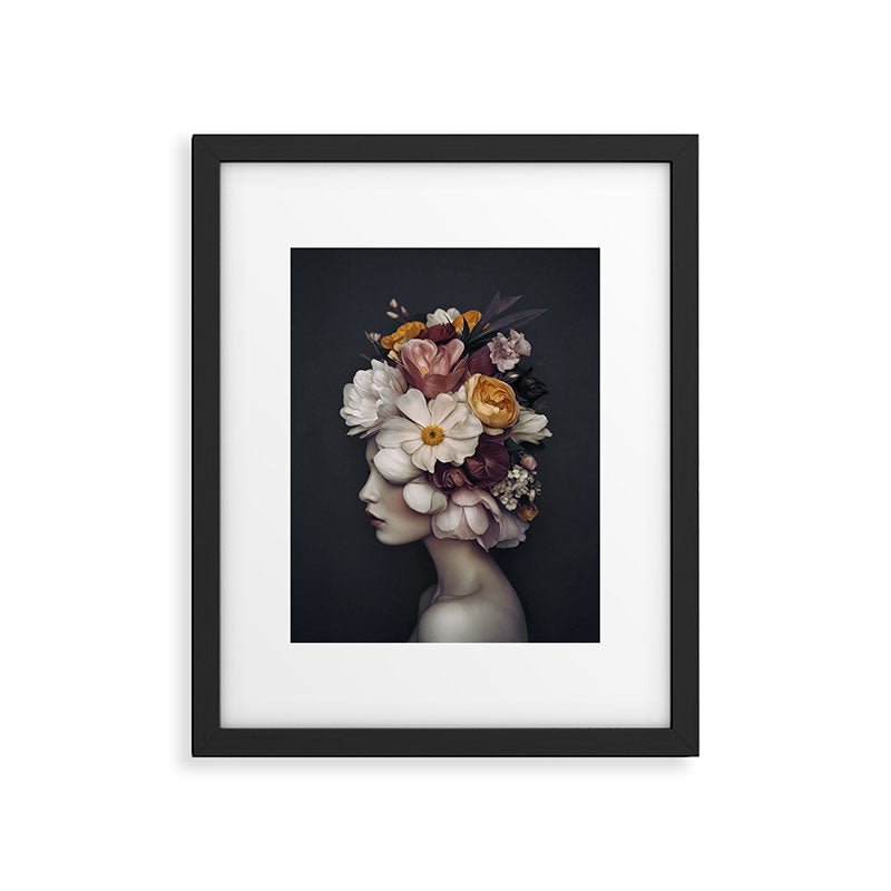 Graceful Blossom Serenity Female Portrait Framed Art Print Gallery Image 6