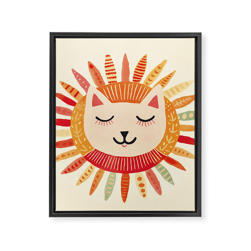 Happy Cat Happy Life Framed Canvas Print Gallery Image 6