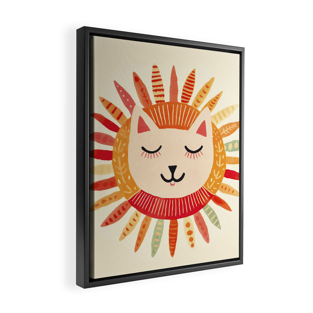 Happy Cat Happy Life Framed Canvas Print Gallery Image 2