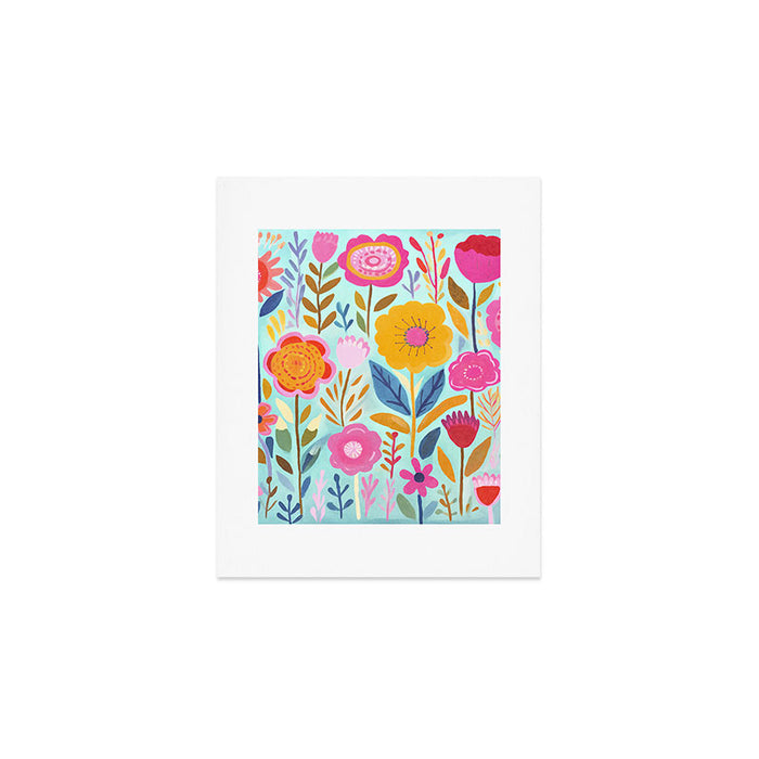 Happy Summer Groovy Flower Meadow Art Print Gallery Image 1