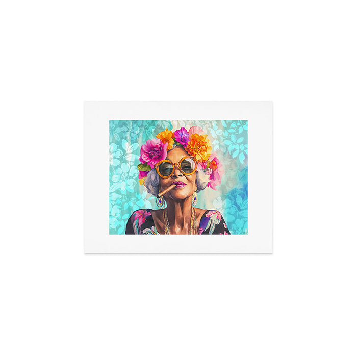 Joie De Vivre Ageless Style Flower Power Woman Portrait Art Print Gallery Image 1
